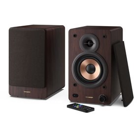 Haut-parleurs Bluetooth - SHARP - CP-SS30(BR) - Bibliotheque Marron - 2x 30W - 2 voies - Sans fil - 60W RMS