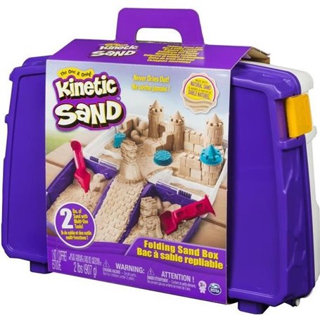 Kinetic Sand SABLE MAGIQUE - Mallette D'activités 907 G - Emporte Ton Sable À Modeler Partout Avec La Malette Repliable & Sculpt