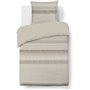 Parure Housse de couette - VISION - Anthony - 140 x 200 cm - 1 taie assortie 65 x 65 cm - Beige -  100% coton