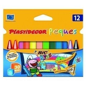 Crayons gras de couleur Plastidecor 8757742 Multicouleur (12 Unités)