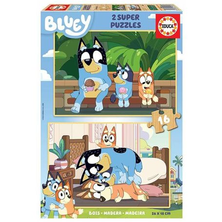 Set de 2 Puzzles Bluey 19406 16 Pièces