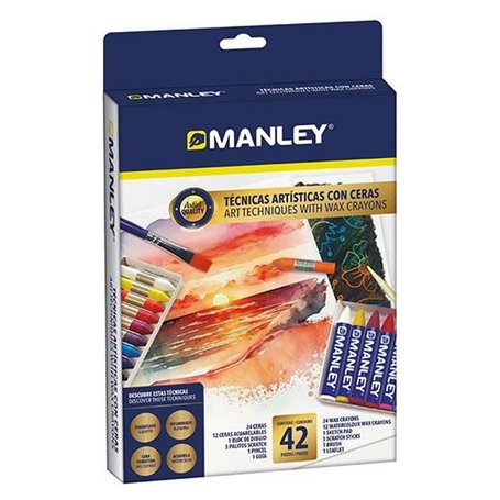 Crayons gras de couleur Manley MNC00110 42 Pièces