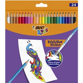 Crayons de couleur Bic 987869 Multicouleur effaçable 24 Pièces