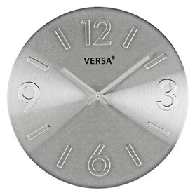 Horloge Murale Versa Argenté Métal Aluminium 4 x 35