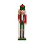 Figurine Décorative Casse-Noisette Musique Mouvement Rouge Vert Extensible Plastique