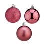 Lot de boules de Noël Rose PVC Ø 8 cm (24 Unités)