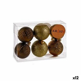 Lot de boules de Noël Ø 6 cm Vert PVC (12 Unités)