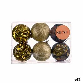 Lot de boules de Noël Ø 7 cm Vert PVC (12 Unités)