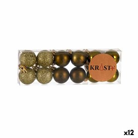 Lot de boules de Noël 3 x 4 x 3 cm Vert Plastique (12 Unités)