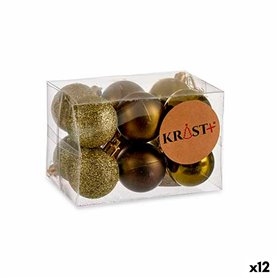 Lot de boules de Noël 4 x 5 x 4 cm Vert Plastique (12 Unités)