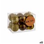 Lot de boules de Noël 4 x 5 x 4 cm Vert Plastique (12 Unités)