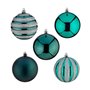 Lot de boules de Noël Bleu PVC 8 x 9 x 8 cm (4 Unités)