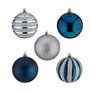 Lot de boules de Noël Bleu Argenté PVC Ø 8 cm (4 Unités)