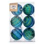 Lot de boules de Noël Ø 8 cm Bleu Vert PVC (12 Unités)