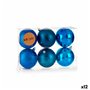 Lot de boules de Noël Bleu Plastique 7 x 8 x 7 cm (12 Unités)