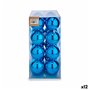 Lot de boules de Noël Bleu Plastique 8 x 9 x 8 cm (12 Unités)