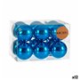 Lot de boules de Noël Bleu Plastique Ø 7 cm (12 Unités)