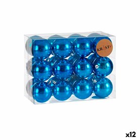 Lot de boules de Noël Bleu Plastique (12 Unités)