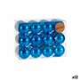 Lot de boules de Noël Bleu Plastique (12 Unités)