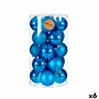 Lot de boules de Noël Bleu Plastique 8 x 9 x 8 cm (6 Unités)