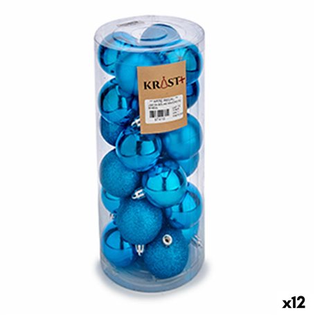 Lot de boules de Noël Bleu Plastique 5 x 6 x 5 cm (12 Unités)