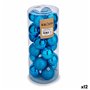 Lot de boules de Noël Bleu Plastique 5 x 6 x 5 cm (12 Unités)