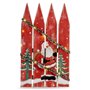 Décoration Suspendue Panneau Père Noël Lumière LED Rouge Plastique Bois MDF 34,7 x 4 x 60 cm (6 Unités)