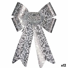 Lien Décorations de Noël Imprimé Argenté PVC 16 x 24 x 4 cm (12 Unités)