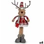 Figurine Décorative Cerf Blanc Marron Rouge Gris 16 x 57 x 22 cm (4 Unités)