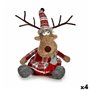 Figurine Décorative Cerf Blanc Marron Rouge Gris 16 x 30 x 30 cm (4 Unités)