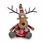 Figurine Décorative Cerf Blanc Marron Rouge Gris 16 x 30 x 30 cm (4 Unités)