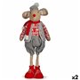 Figurine Décorative Souris Rouge Gris 27 x 18 x 74 cm (2 Unités)