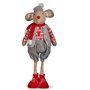 Figurine Décorative Souris Rouge Gris 27 x 18 x 74 cm (2 Unités)