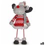 Figurine Décorative renne de noël Rouge Gris 13 x 33