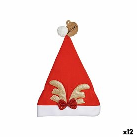 Bonnet de Père Noël Renne Rouge Doré 28 x 2 x 39 cm (12 Unités)