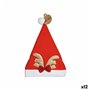 Bonnet de Père Noël Renne Rouge Doré 28 x 2 x 39 cm (12 Unités)