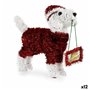 Figurine Décorative Chien guirlande Blanc Rouge polypropylène PET 9 x 23 x 29