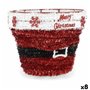 Figurine Décorative Panier guirlande Blanc Rouge polypropylène PET 27 x 22 x 27 cm (8 Unités)