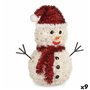 Figurine Décorative Bonhomme de Neige guirlande Blanc Rouge polypropylène PET 24 x 26 x 14 cm (9 Unités)