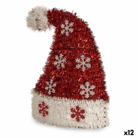 Figurine Décorative Bonnet de Père Noël guirlande Blanc Rouge polypropylène PET 17 x 23 x 9