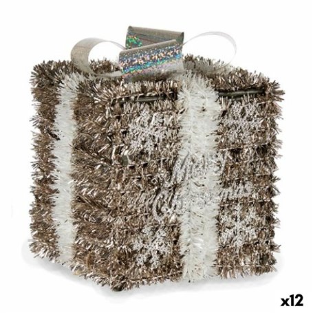 Boîte Cadeau Blanc Argenté champagne polypropylène PET 13 x 17 x 13 cm (12 Unités)