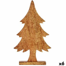 Figurine Décorative Sapin de Noël Doré Bois 5