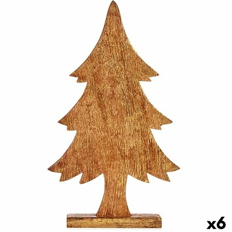 Figurine Décorative Sapin de Noël Doré Bois 5