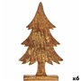 Figurine Décorative Sapin de Noël Doré Bois 5 x 39 x 22 cm (6 Unités)