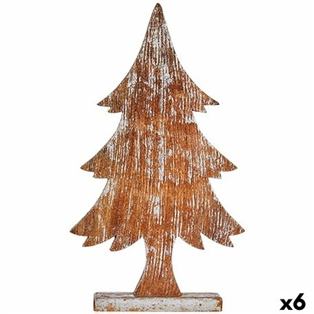 Figurine Décorative Sapin de Noël Argenté Bois 5 x 49