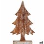 Figurine Décorative Sapin de Noël Argenté Bois 5 x 39 x 21 cm (6 Unités)