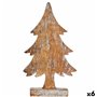 Figurine Décorative Sapin de Noël Argenté Bois 5 x 31 x 15 cm (6 Unités)