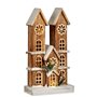 Figurine Décorative Lumière Maison Blanc Marron Bois 25 x 46 x 9 cm (6 Unités)