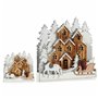 Figurine Décorative Lumière ville Blanc Marron Bois 44 x 44,5 x 6 cm (4 Unités)