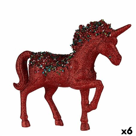 Figurine Décorative Licorne Rouge Plastique 9